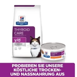Hill's Prescription Diet Y/d Thyroid Care -Haustier Discounter hills yd thyroid care prescription diet feline 217952 0500 none
