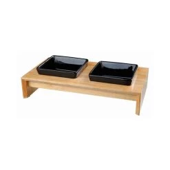 Trixie Napf-Set - Keramik/Holz -Haustier Discounter trixie voer waterbak set keramiek hout 178711 0500 none